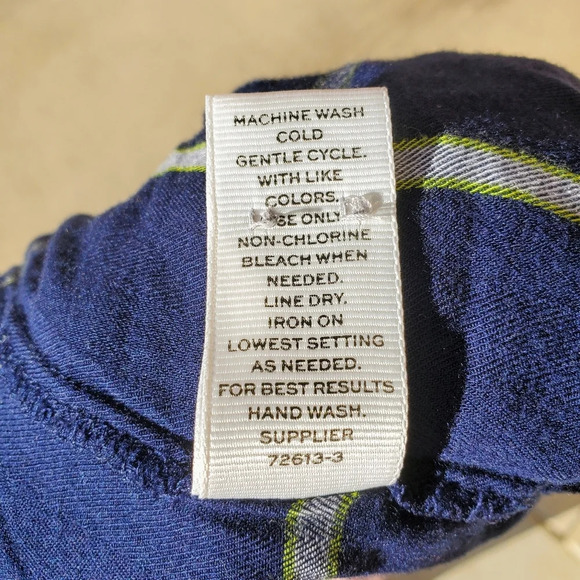 Stylus Blue White Lime Green Plaid Flannel Buttondown Top Women's Size Medium - Picture 6 of 15